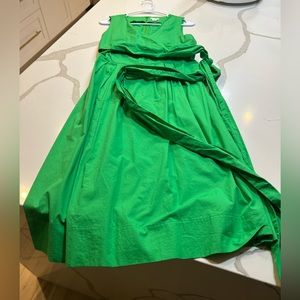 J Crew Green Linen Dress